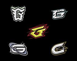 logo iniziale di g esports vettore