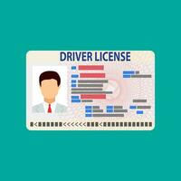 auto autista licenza identificazione carta con foto. vettore