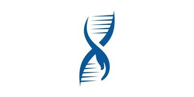 logo design combinazione di genetico segni o dna con mani, icone, vettori, simboli. vettore