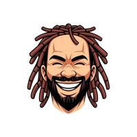 ritratto di un' africano americano persona. dreadlocks capelli con grande Sorridi. vettore illustrazione. eps 10