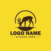 cervo animale logo e icona pulito piatto moderno minimalista attività commerciale e lusso marca logo design modificabile vettore