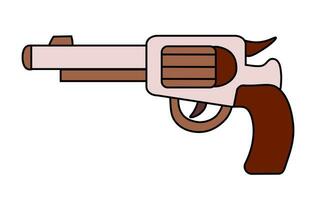 pistola rivoltella nel cartone animato stile. cowboy occidentale pistola. pistola selvaggio ovest Vintage ▾ retrò. vettore piatto illustrazione.