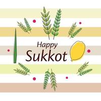 illustrazione vettoriale di uno sfondo per la festa ebrea felice sukkot.