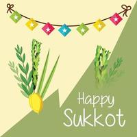 illustrazione vettoriale di uno sfondo per la festa ebrea felice sukkot.