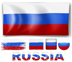 Bandiera della Russia in diversi disegni vettore