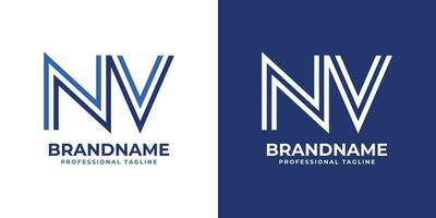 lettera nv linea monogramma logo, adatto per attività commerciale con nv o vn iniziali vettore