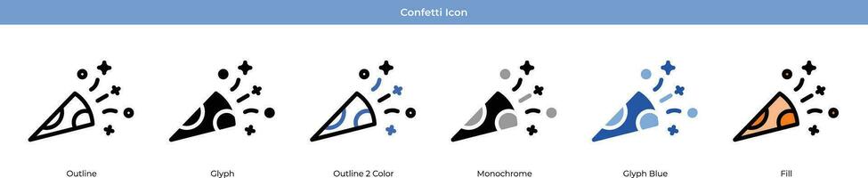 coriandoli nuovo anno icona impostato vettore