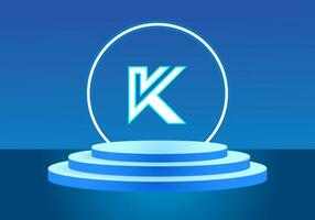 lettera kv blu logo cartello. vettore logo design per attività commerciale.