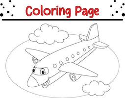 colorazione pagina aereo volante cielo vettore