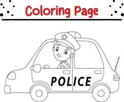 colorazione pagina polizia autista auto vettore