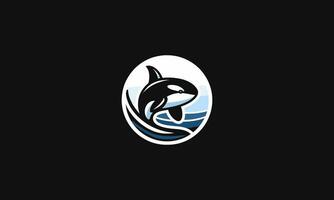 orca su mare vettore illustrazione logo design