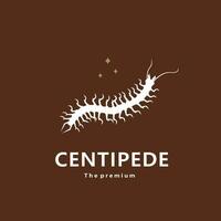 animale centopiedi naturale logo vettore icona silhouette retrò fricchettone