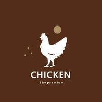 animale pollo naturale logo vettore icona silhouette retrò fricchettone