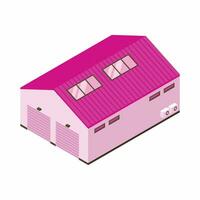 vettore componibile telaio edificio isometrico composizione con isolato Immagine di moderno Casa