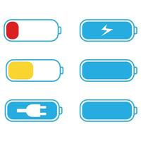 batteria ricarica icona e vettore cartello.
