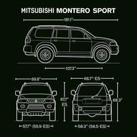 2003 mitsubishi montero sport auto planimetria vettore