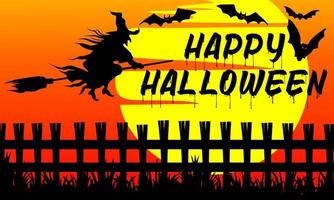 felice halloween banner, illustrazione vettoriale