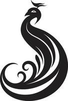 ornato odissea pavone logo design radiante insegne pavone emblematico icona vettore