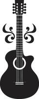 cordale cronache chitarra logo vettore illustrazione strimpellare sinfonia chitarra iconico emblema