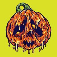halloween melt zucche horror illustrazioni vettore