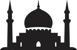 sublime simmetria moschea icona design celeste centro emblematico moschea vettore