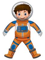 Ragazzo felice in costume da astronauta vettore