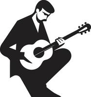 acustico inno musicista logo simbolo ritmo fantasticheria chitarrista logo vettore