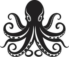 calamaio intuizioni polpo logo design tentacolo arazzo emblematico icona vettore