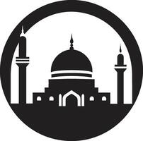 etereo eleganza moschea logo design celeste porto moschea vettore icona
