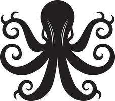 tentacolo la tranquillità emblematico icona cefalopodo tela logo vettore icona