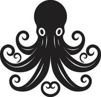 calamaio intuizioni polpo logo design tentacolo arazzo emblematico icona vettore