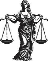 bilancia sovranità giustizia signora icona etico equità signora di giustizia logo vettore