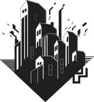 paesaggio urbano fascino immobili logo design primo proprietà iconico tenuta emblema vettore