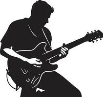 acustico inno musicista logo simbolo ritmo fantasticheria chitarra giocatore logo vettore