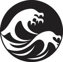 sereno ondeggiare minimalista onda iconico emblema dinamico deriva acqua onda logo vettore