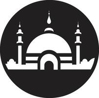 ornato oasi moschea logo emblema islamico meraviglia moschea iconico design vettore