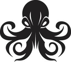 tentacolo arazzo emblematico icona sereno ventose logo vettore icona