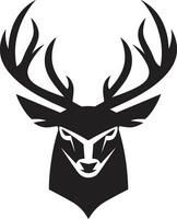 nature emblema cervo testa vettore simbolo rustico maestà cervo testa logo design opera d'arte