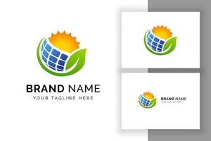 modello di progettazione del logo dell'energia solare del sole. design del logo eco energia vettore