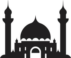 ornato oasi emblematico moschea design islamico meraviglia moschea iconico emblema vettore