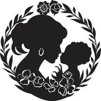 sereno supporto madre e bambino design eterno legame madri giorno logo vettore