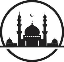 sacro simmetria emblematico moschea icona spirituale rifugio moschea logo vettore
