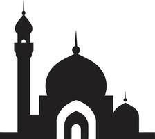 sereno struttura emblematico moschea icona spirituale orizzonte moschea logo vettore