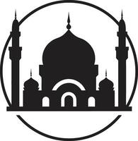 spirituale guglia moschea iconico emblema santificato altezza emblematico moschea logo vettore