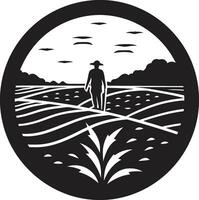 raccogliere orizzonte agricoltura iconico emblema agronomia abilità artistica agricoltura emblema vettore