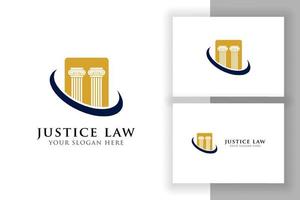 modello di progettazione del logo del pilastro. legge sulla giustizia e design del logo dell'avvocato vettore