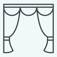 icona malloppo, festone drappeggio. relazionato per le tende simbolo. linea stile. semplice design modificabile. semplice illustrazione vettore