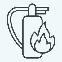 icona fuoco estintore. relazionato per pompiere simbolo. linea stile. semplice design modificabile. semplice illustrazione 1 vettore