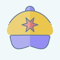 icona cap. relazionato per cappello simbolo. scarabocchio stile. semplice design modificabile. semplice illustrazione vettore