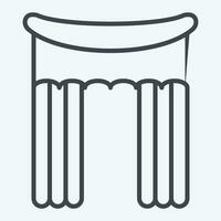 icona drappeggio 3. relazionato per le tende simbolo. linea stile. semplice design modificabile. semplice illustrazione vettore